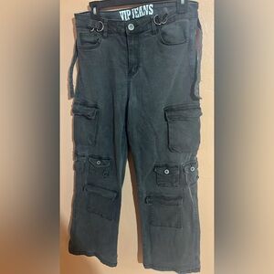 VIP Men's Black Cargo Jeans